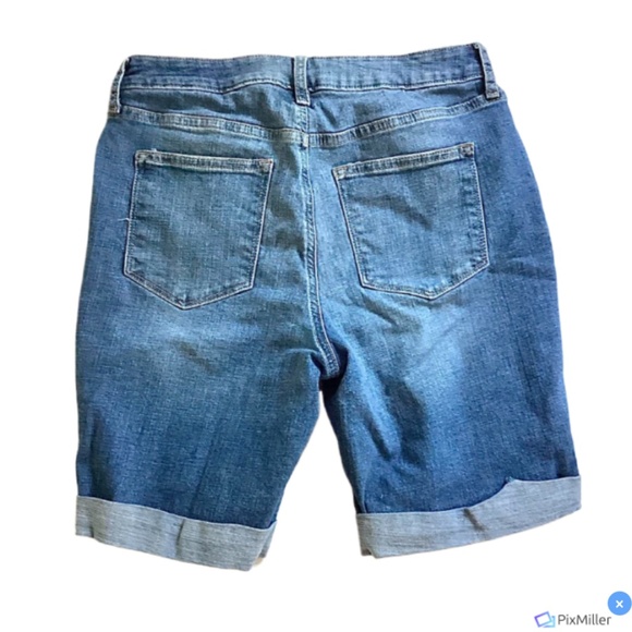Sonoma Womens Blue Denim Bermuda Shorts, 8 - Picture 2 of 3